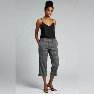 Guess Vintage Y2K 99s 00s Gray Plaid Bermuda Cropped Pants low rise